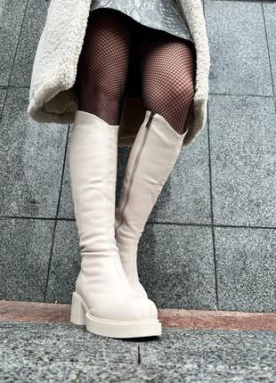 Сапоги зимние на удобном широком каблуке5 фото