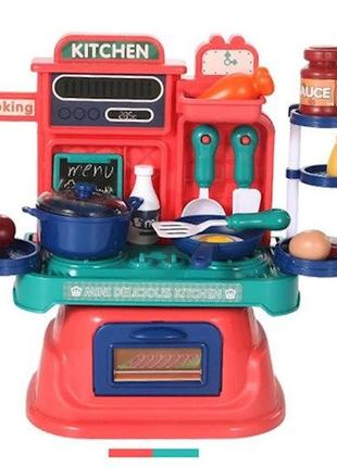 Кухня игровая bambi стол, плита, посуда, продукты, 27 предметов, 8056wb