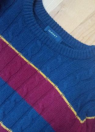 Свитер джемпер gant гант вящаный свитер кофта в полоску s фирменный джемпер9 фото