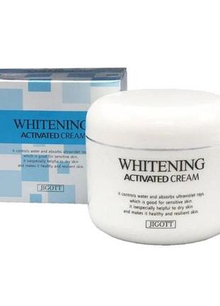 Освітлювальний крем для обличчя jigott whitening activated cream, 100 мл