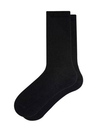 Набір 2 шт шкарпетки демісезонні без гумки чоловічі бавовна bross арт 008041 чорний3 фото
