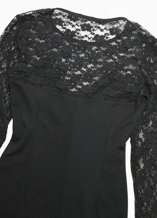 Чорна сукня футляр ажурні рукава, перед та спина, s (44), gina tricot5 фото