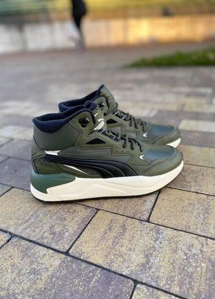 Кроссовки мужскые puma x-ray speed mid wtr green8 фото