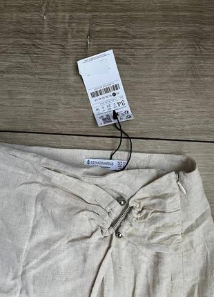 Меди макси юбка stradivarius лен+вискоза xs9 фото