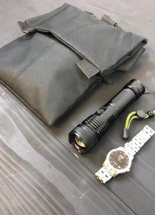 Набор: сумка с кобурой + фонарь тактический police bl-x71-p503 фото
