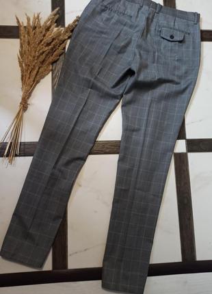 Мужские классические серые брюки в клетку2 фото
