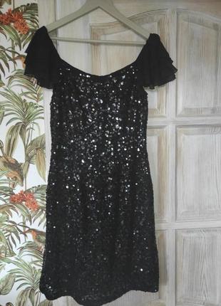 Очаровательное маленькое черное платье в пайетках2 фото