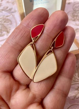 Avon винтажные серьги молочные красные эмаль американский винтаж