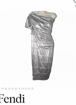 Fendi платье оригинал многослойное серебро эксклюзив