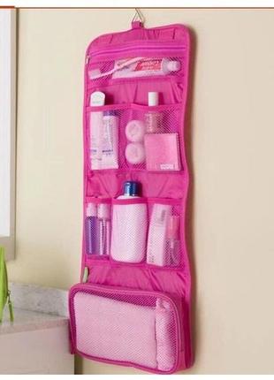 Органайзер дорожній сумочка travel storage bag косметичка. колір: рожевий3 фото