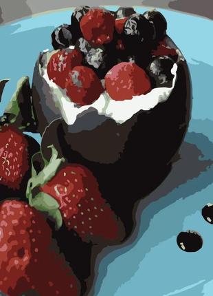 Картина по номерам ягодный десерт, 40х40см, стратег, sk035