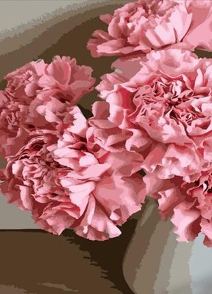 Набір для розпису за номерами гвоздики у вазі стратег 40х50 см (hh024)