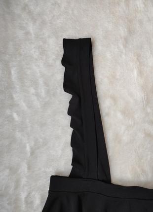 Черная юбка пышная мини с бретелями сарафан ромпер юбкой стрейч батал большого размера7 фото