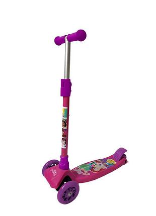 Детский самокат mermaid bambi трехколесный со светом, ls2215
