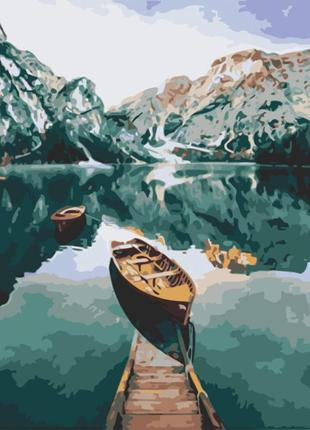 Картина по номерам лодка в фьордах art craft 40х50см, 10626-ac