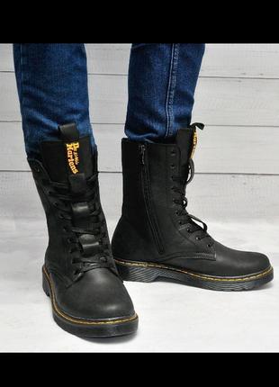 Демісезонні чоловічі високі черевики dr. martens натуральна шкіра4 фото