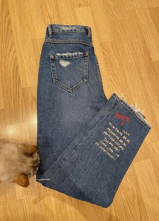 Мом джинсы mom jeans zara на высокой талии6 фото