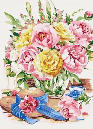 Розпис за номерами сільський пейзаж свіжість півонії 2, 40*50см, kho2222