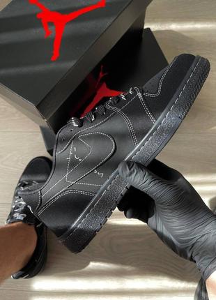 Кросівки nike air jordan 1 retro low x travis scott og "black phantom"