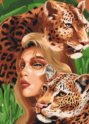 Картина за номерами "хижі леопарди", 40*50см, brushme, bs52510