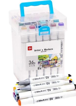 Набор скетч-маркеров 36 цветов в пластиковом боксе, 820-36