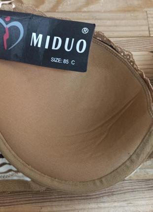 Miduo комплект женского нижнего белья бело коричневый на пушапе р 85с6 фото