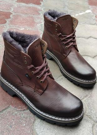 Зимние ботинки коричневого цвета1 фото