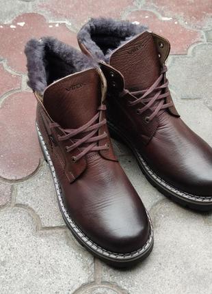 Зимние ботинки коричневого цвета2 фото