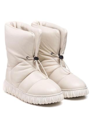 Ботинки зимові зимові молочні шкіряні 481цz-а