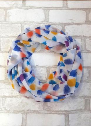 Палантин шарф женский разноцветный шифоновый двусторонний, подарок для нее