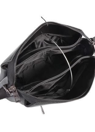 Женская сумка кроссбоди кожзам 813 черная4 фото
