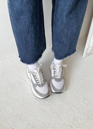 Дуже якісні жіночі кросівки сіро білі від українського виробника 🔥🔥🔥7 фото