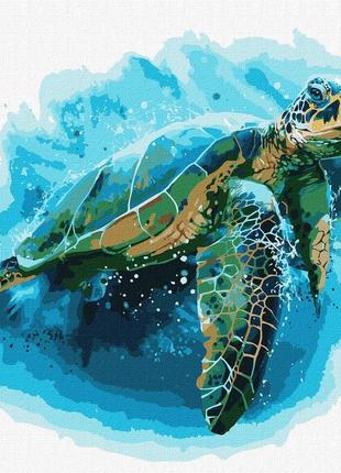 Картина по номерам "голубая черепаха" 50х50см