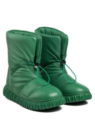 Ботинки женские зеленые зимние 481цz-в