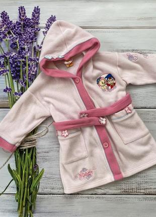 Флісовий теплий банний халат халатик пончо дитячий для дівчинки рожевий фірмовий