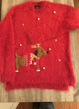 Оригінальний святковий яскравий светр
