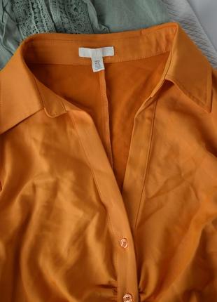 Оранжевое платье с драпировкой h&amp;m3 фото
