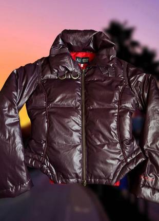 Пуховик 2R903 armani jeans оригінальний фіолетовий
