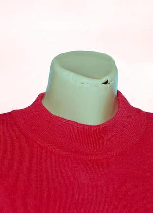 Батал! женский свитер-туника , полушерсть, алого цвета6 фото