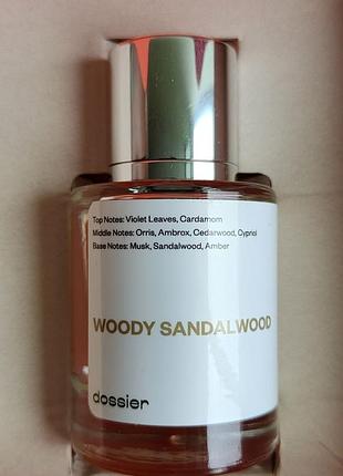 Парфюмированная вода унисекс dossier woody sandalwood вдохновленная le labo fragrances' santal 33
