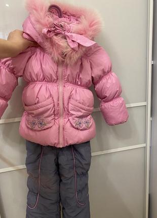 Детский зимний костюм для девочки kiko 114 размер наполнитель-пух цена-600грн стан-идеальный.2 фото