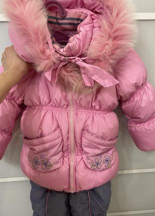 Детский зимний костюм для девочки kiko 114 размер наполнитель-пух цена-600грн стан-идеальный.4 фото
