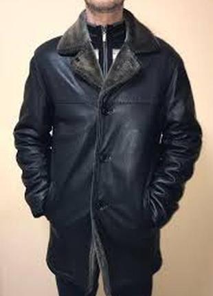 Шикарная дубленка пальто натур кожа enrico ferretti