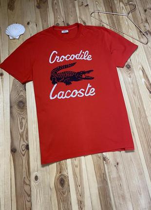 Винтажная футболка lacoste vintage с большим логотипом xxl