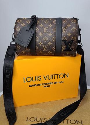 Красива шкіряна вмістка жіноча сумка коричнева в стилі louis vuitton monogram lv лв канва через плече супер люкс туреччина