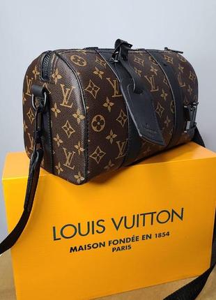 Красивая кожаная вместительная женская сумка коричневая в стиле louis vuitton monogram lv лв канва через плечо супер люкс турция9 фото