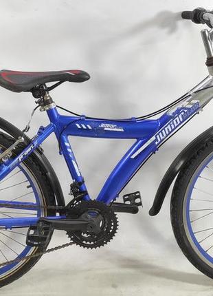 Велосипед alu 24" junior 3*7шв сріблястий-синій (б/в)