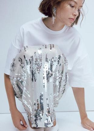 Стильная юбка в пайетки h&m