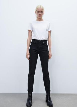 Джинсы базовые слим черные slim zara 34 6045/332