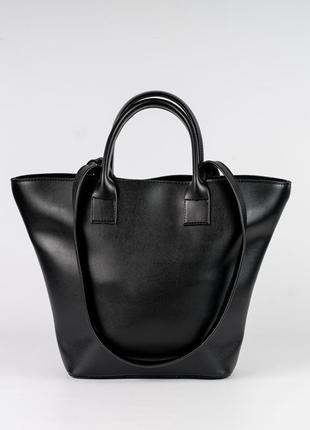 Жіноча сумка чорна сумка чорний шопер чорний шоппер класична базова сумка1 фото
